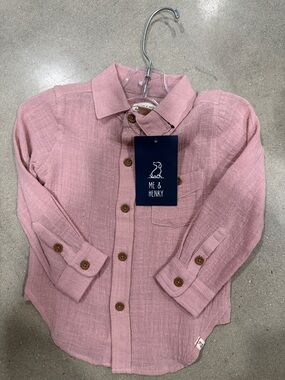 Me & Henry Soft Pink Button-Down Shirt for Kids